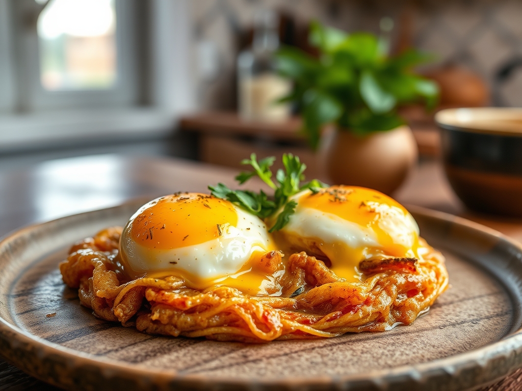 Huevos rotos con gulas
