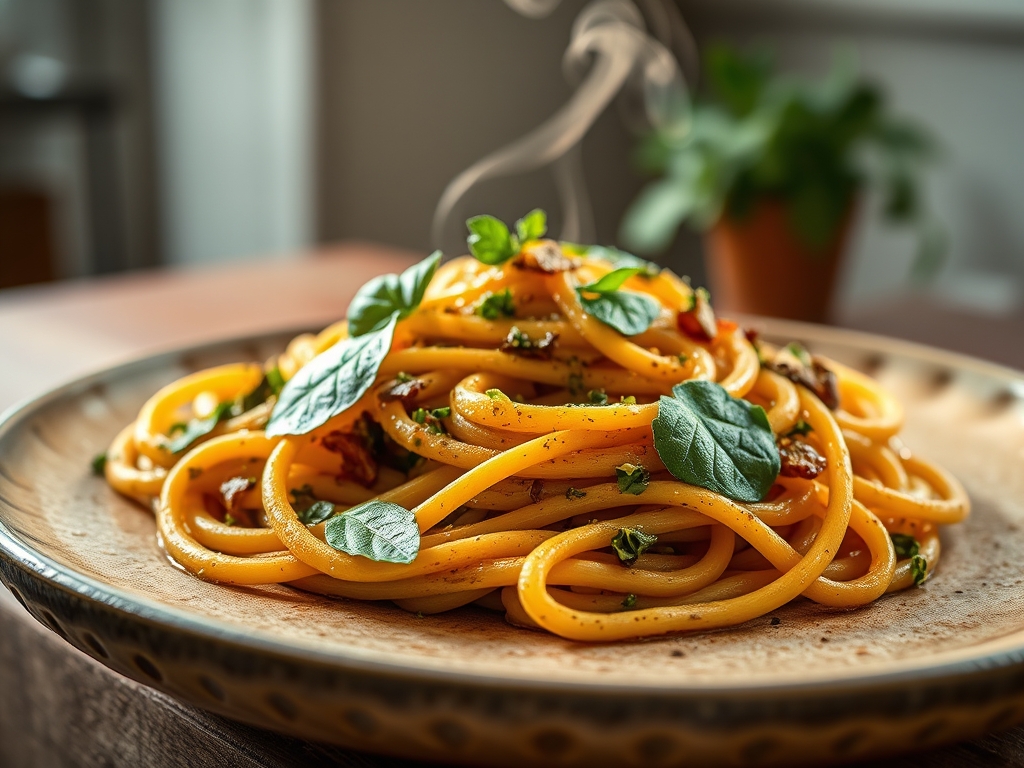 Pasta con salsa pesto