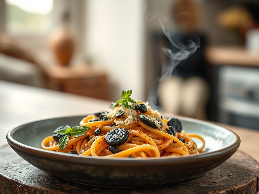 Pasta con trufa negra