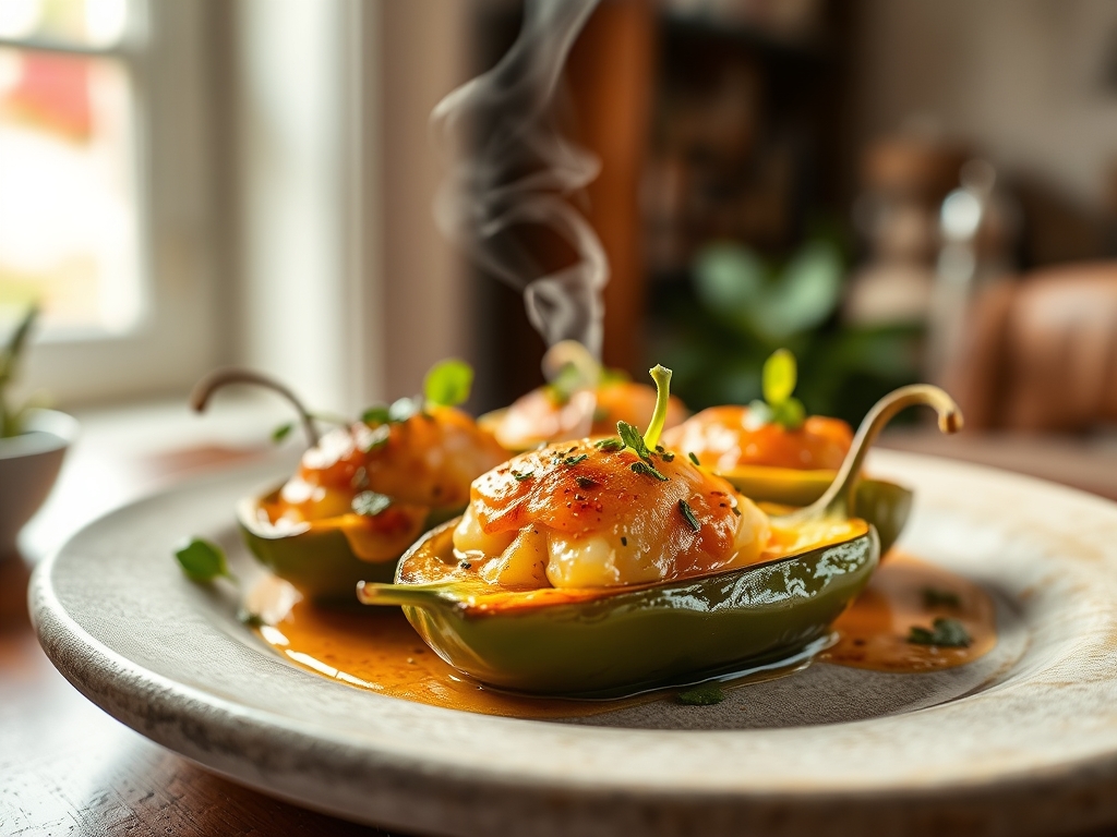 Pimientos rellenos de bacalao