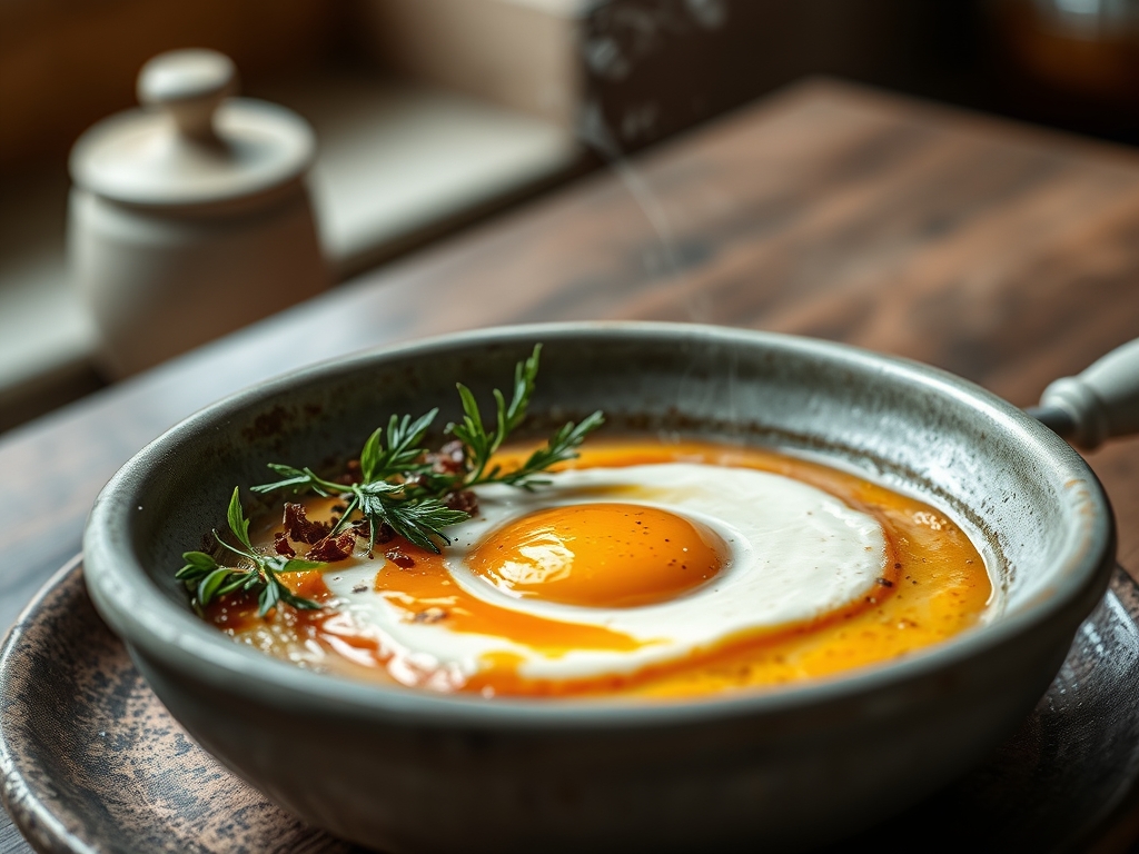 Sopa de ajo con huevo